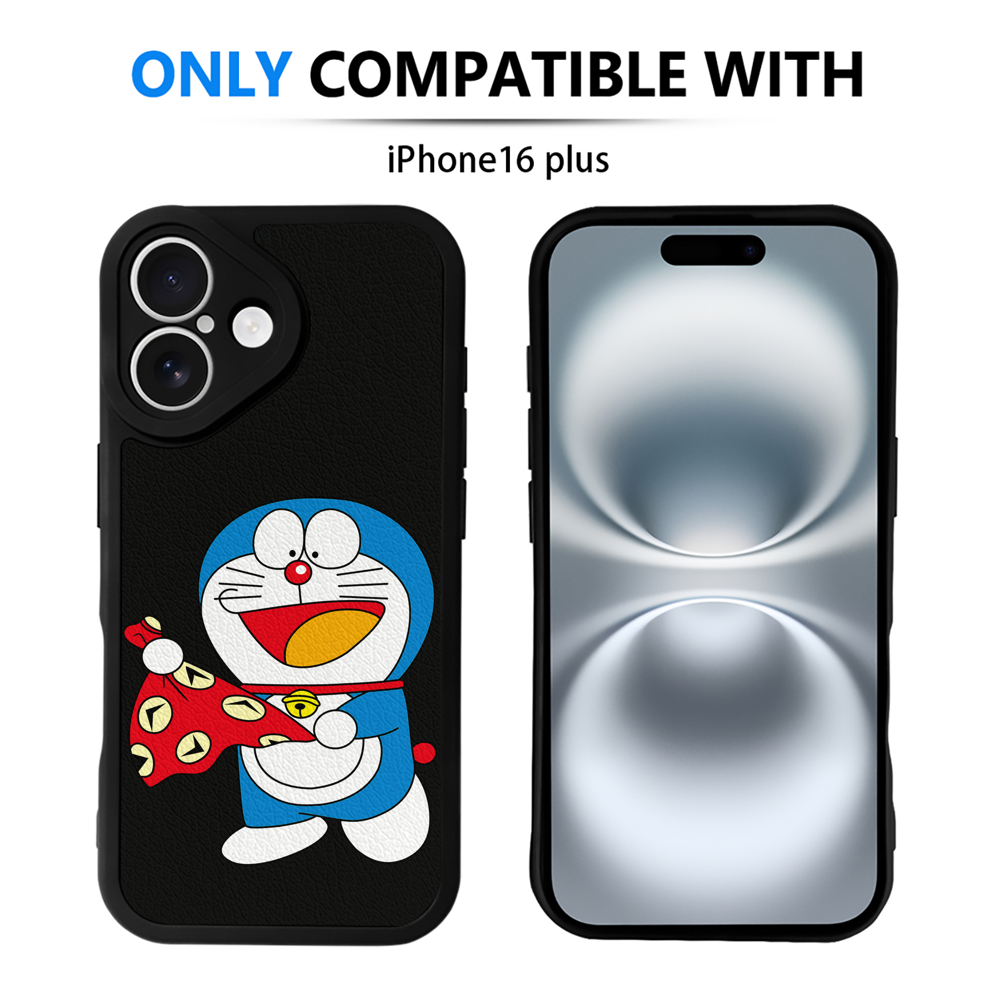 （画像用） ドラえもん Doraemon 【iPhone 16シリーズ対応】シリコンスマホケース（レザー調） 材質：シリコン